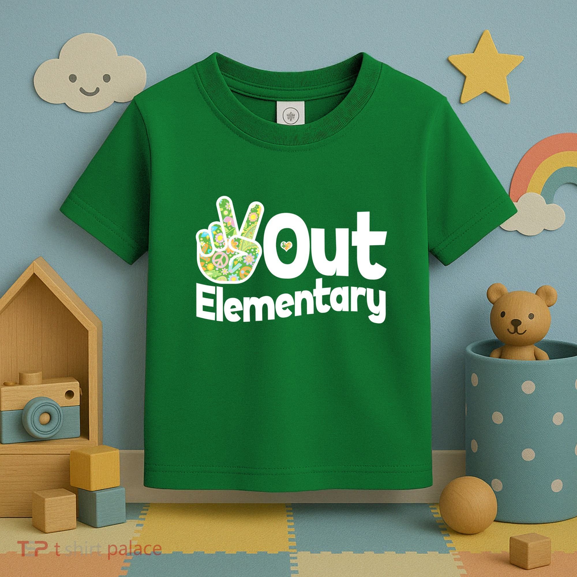 Retro Peace Out Elementary  Toddler T-Shirt