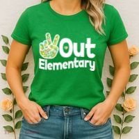Retro Peace Out Elementary  Women's T-Shirt thumb 2