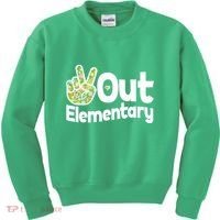 Retro Peace Out Elementary  Kids Sweatshirt thumb 0