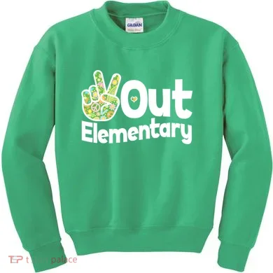 Retro Peace Out Elementary  Kids Sweatshirt