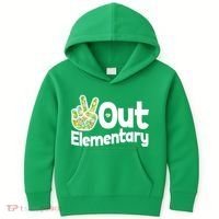 Retro Peace Out Elementary  Kids Hoodie thumb 0