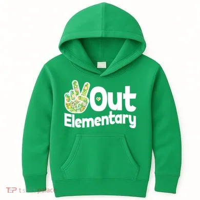 Retro Peace Out Elementary Kids Hoodie