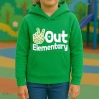 Retro Peace Out Elementary  Kids Hoodie thumb 3