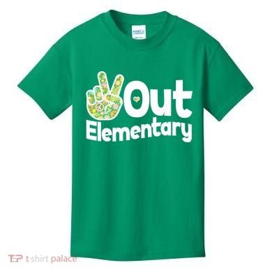 Retro Peace Out Elementary  Kids T-Shirt