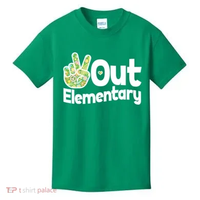 Retro Peace Out Elementary  Kids T-Shirt