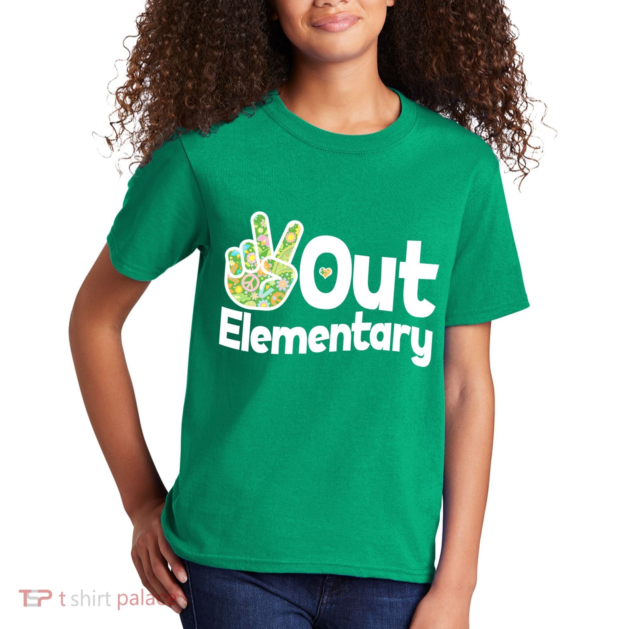 Retro Peace Out Elementary  Kids T-Shirt