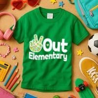 Retro Peace Out Elementary  Kids T-Shirt thumb 3