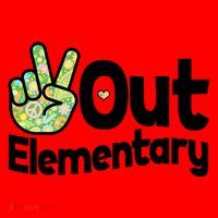 Retro Peace Out Elementary  Santa Hat thumb 1