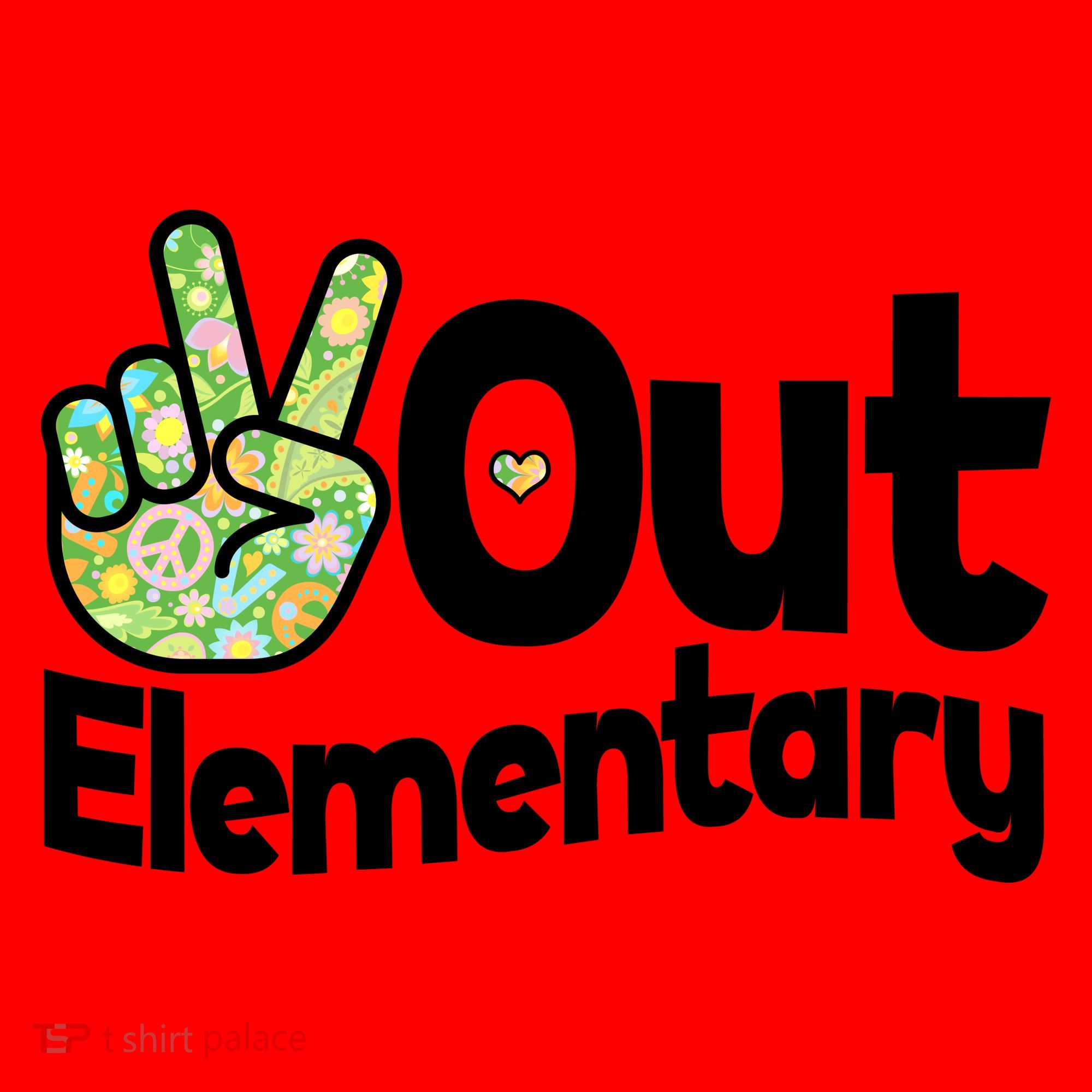 Retro Peace Out Elementary  Santa Hat