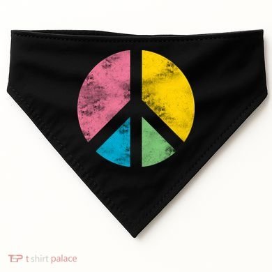 Retro Peace Sign USA-Made Doggie Bandana
