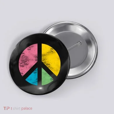 Retro Peace Sign Button