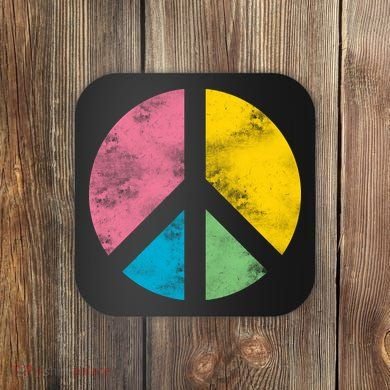 Retro Peace Sign Coaster