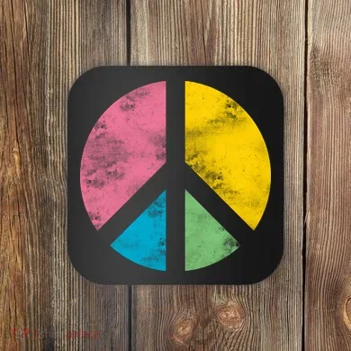 Retro Peace Sign Coaster