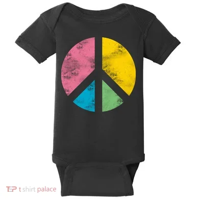 Retro Peace Sign Baby Bodysuit