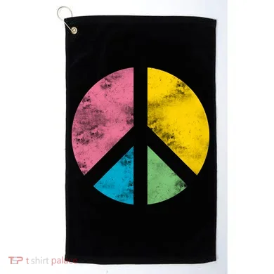 Retro Peace Sign Golf Towel
