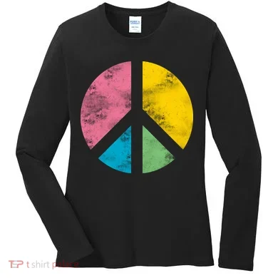 Retro Peace Sign Women's Long Sleeve Shirt