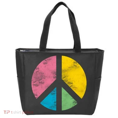 Retro Peace Sign Tote Bag