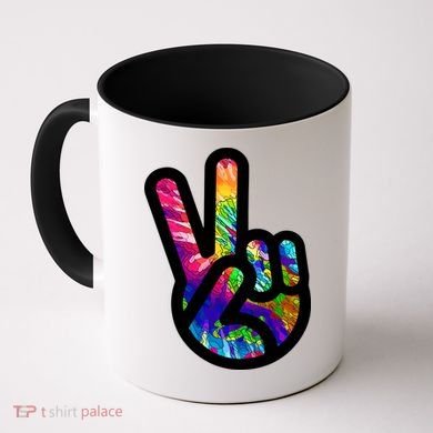 Retro Peace Sign Hand Coffee Mug