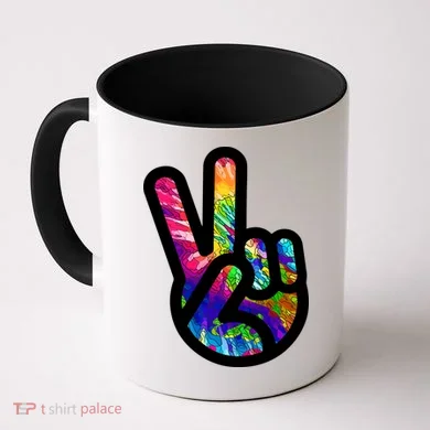 Retro Peace Sign Hand Coffee Mug