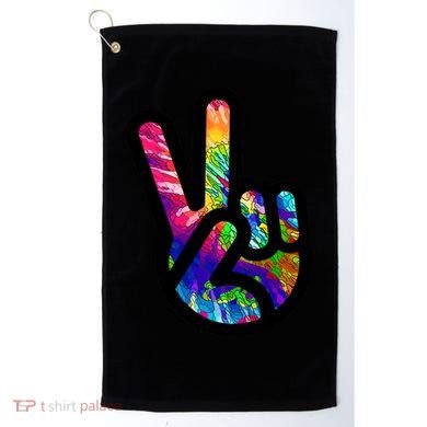 Retro Peace Sign Hand Golf Towel