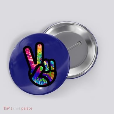 Retro Peace Sign Hand Button