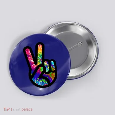 Retro Peace Sign Hand Button