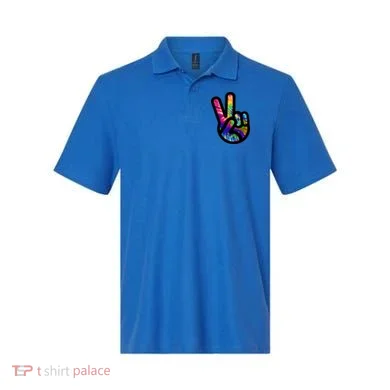 Retro Peace Sign Hand Polo