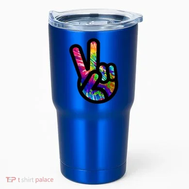 Retro Peace Sign Hand Tumbler