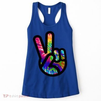 Retro Peace Sign Hand Women's Tank Top