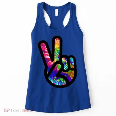 Retro Peace Sign Hand Women's Tank Top