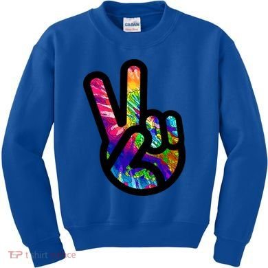 Retro Peace Sign Hand Kids Sweatshirt