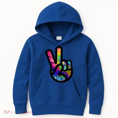 Retro Peace Sign Hand Kids Hoodie