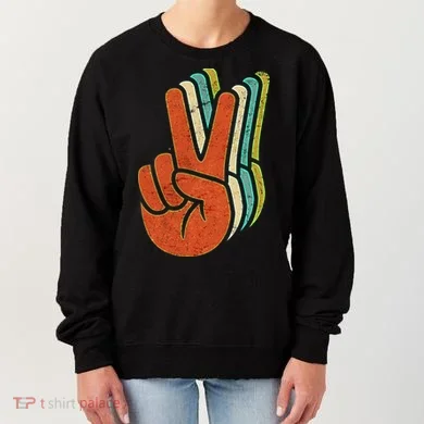 Retro Peace Symbol Hand Women's Sweatshirt
