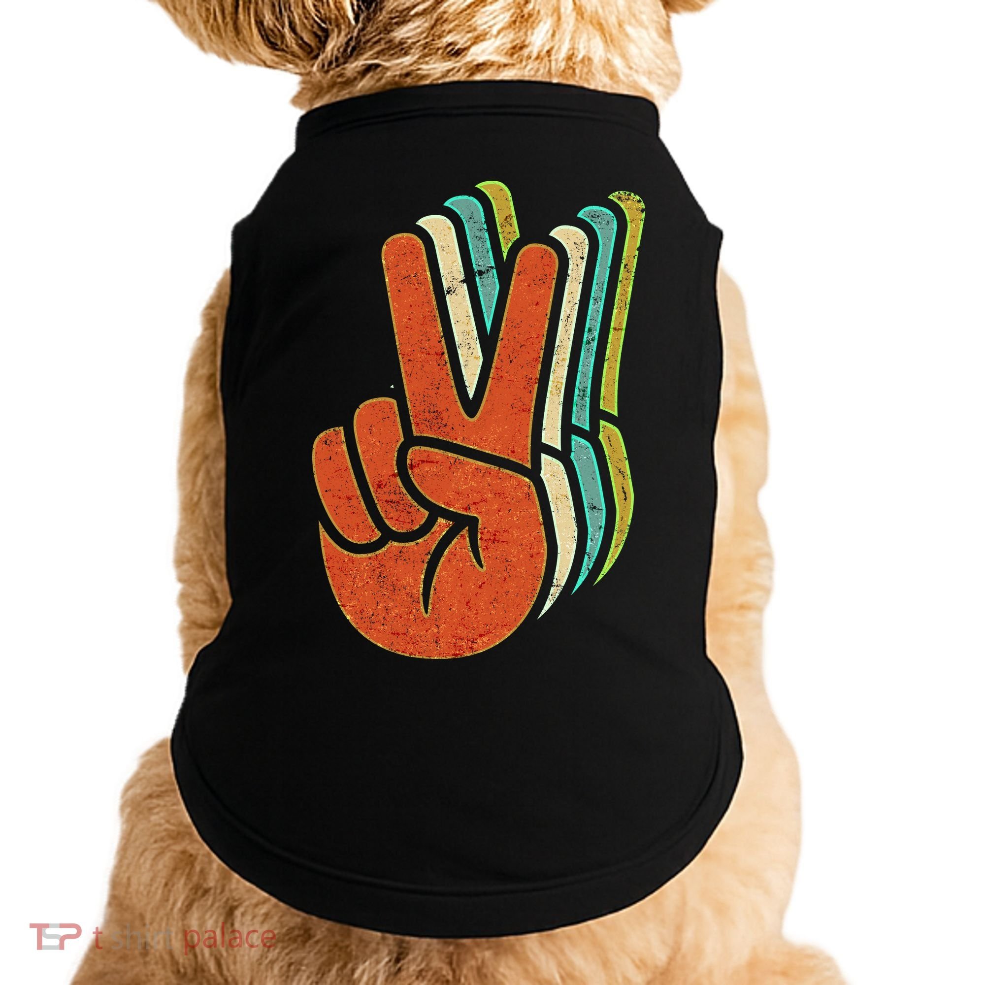 Retro Peace Symbol Hand Doggie Tank
