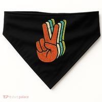 Retro Peace Symbol Hand USA-Made Doggie Bandana thumb 0