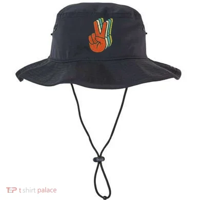 Retro Peace Symbol Hand Bucket Hat