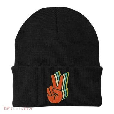 Retro Peace Symbol Hand Beanie