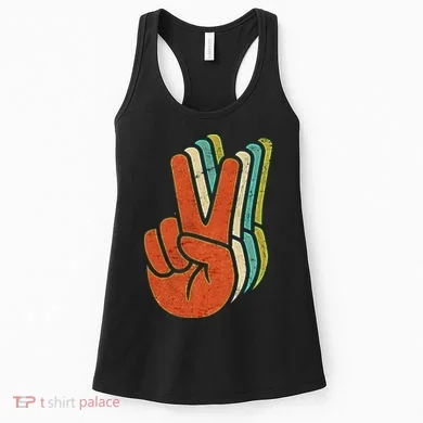 Retro Peace Symbol Hand Women's Tank Top