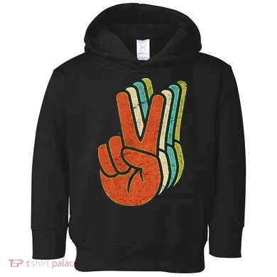 Retro Peace Symbol Hand Toddler Hoodie