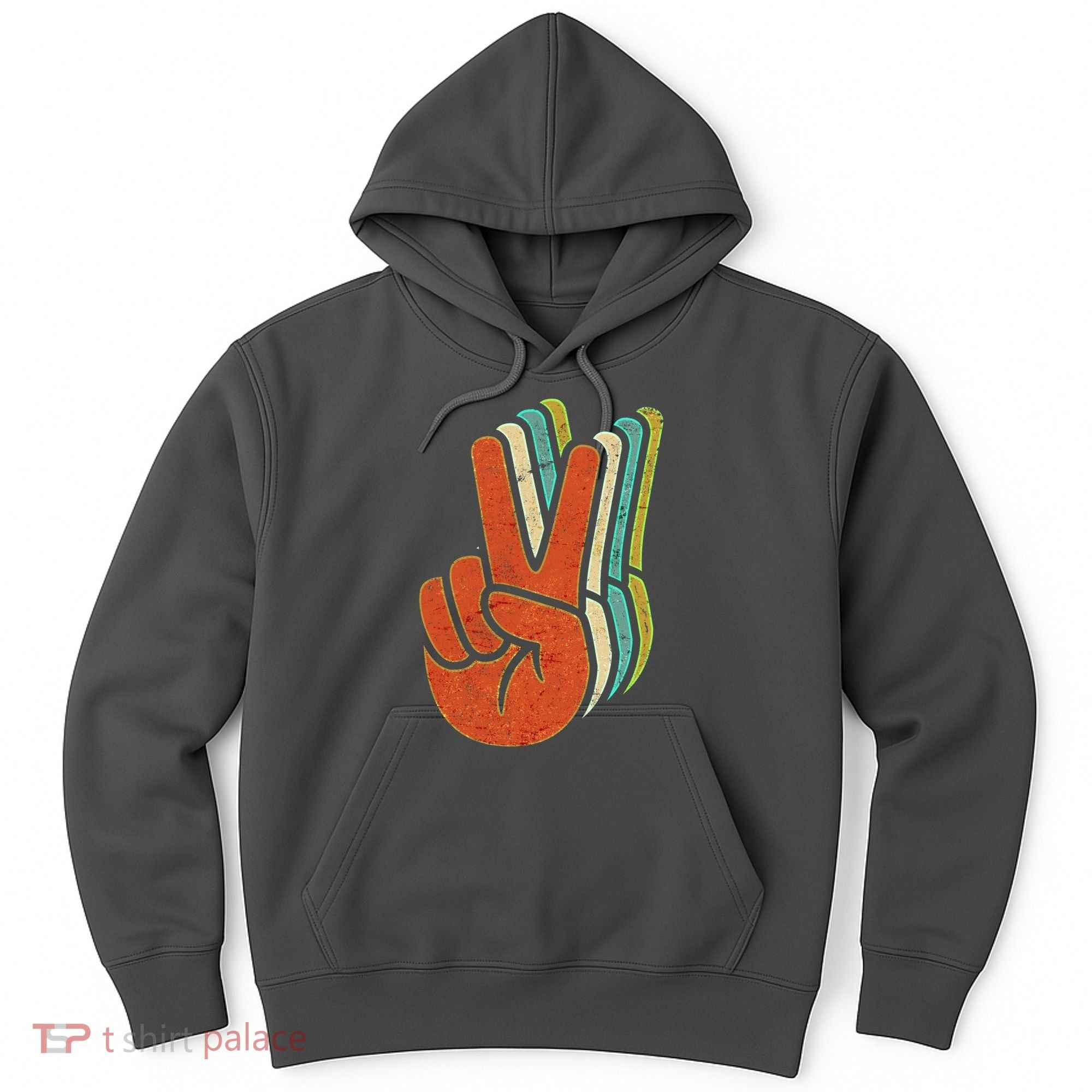 Retro Peace Symbol Hand Hoodie