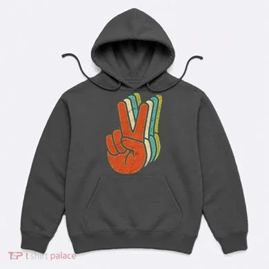 Retro Peace Symbol Hand Hoodie
