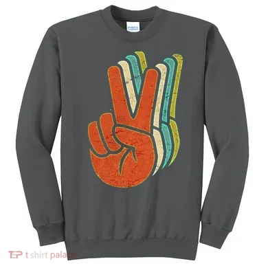 Retro Peace Symbol Hand Sweatshirt