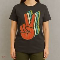 Retro Peace Symbol Hand T-Shirt thumb 4