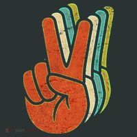 Retro Peace Symbol Hand Mousepad thumb 1