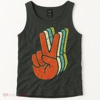 Retro Peace Symbol Hand Tank Top thumb 2