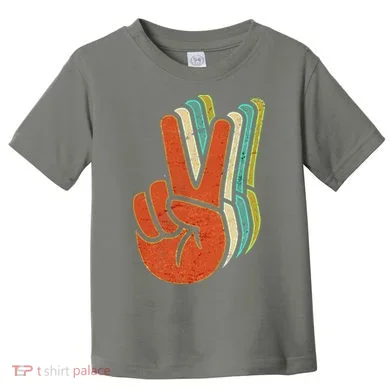Retro Peace Symbol Hand Toddler T-Shirt