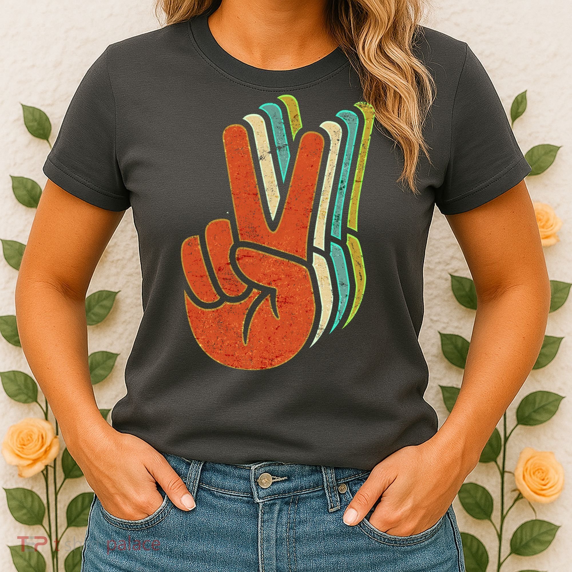 Retro Peace Symbol Hand Women's T-Shirt
