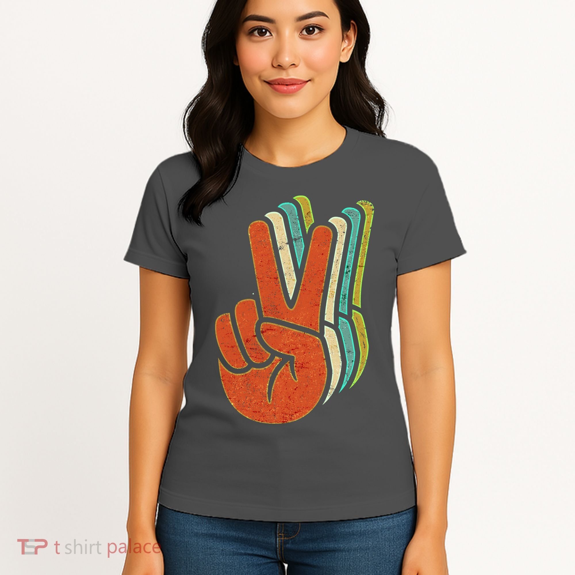 Retro Peace Symbol Hand Women's T-Shirt