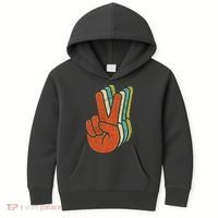 Retro Peace Symbol Hand Kids Hoodie thumb 0