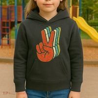 Retro Peace Symbol Hand Kids Hoodie thumb 3